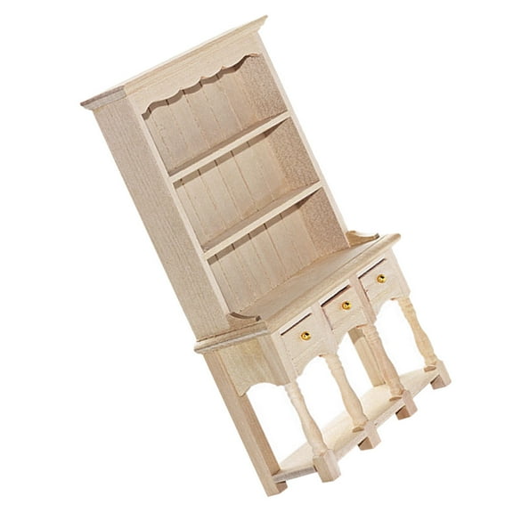 WORGEOUS Miniature Wood Furniture Dollhouse Furniture Mini House Furnishing Cabinet Small Furniture Decor