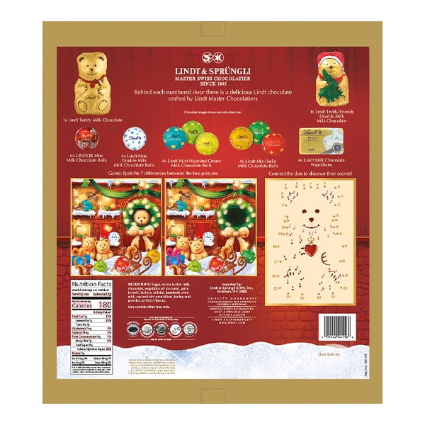 Lindt Holiday Teddy Bear Chocolate Candy Advent Calendar, 4.5 oz. -  Walmart.com