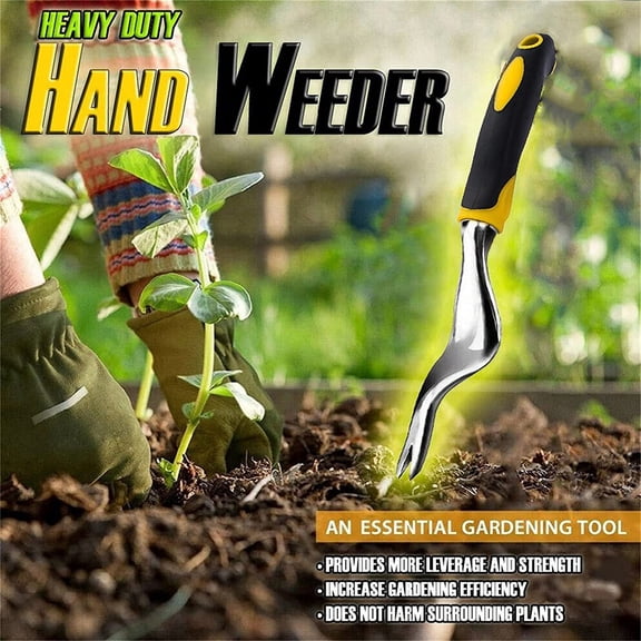 EIMELI Gardening Supplies Outdoor Garden Planting Farmland Lawn Gifts Hand-held Weeding Tools (11.8Inx0.8In, Yellow)
