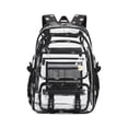 thumbnail image 1 of UJNDER Teen Girls Large Capacity Transparent Water-resistant Backpack Lightweight Double Shoulder Design for School Daily Use,Black,Large, 1 of 6