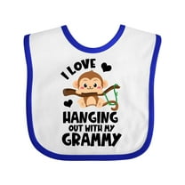 Inktastic Monkey I Love Hanging out with My Grammy Boys or Girls Baby Bib