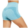 thumbnail image 1 of Gibobby Shorts Mujer Pantalones ajustados de cintura alta Pantalones cortos de levantamiento de cadera Deportes Fitness sin costuras Yoga Pantalones de yoga para mujeres(Azul, XL), 1 of 5