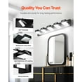 thumbnail image 3 of VEVOR 5-Light LED Modern Vanity Light Fixtures,33.46-Inch,Black Finish Bathroom Wall Lighting Fixture Over Mirror, with IP44 Waterproof, for Bathroom, Living Room, Bedroom, Hallway, Cool White 6000K, 3 of 9