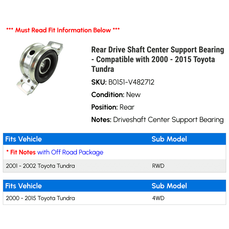 Drive Shaft Center Support Bearing - Compatible With 2007 - 2017 Toyota Tundra Rwd 2008 2009 2010 2011 2012 2013 2014 2015 2016 2f9c58d6 2488 42b2 A81b 3fa001d3badf.b609badd38c98228a8217cff3d3cc71c