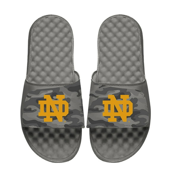 Men's ISlide  Gray Notre Dame Fighting Irish Camo Slide Sandals