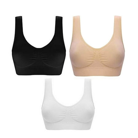 

UoCefik Sports Bras for Women High Support Large Bust Compression with Removable Pads Everyday Bras 3 pack Multicolor XL