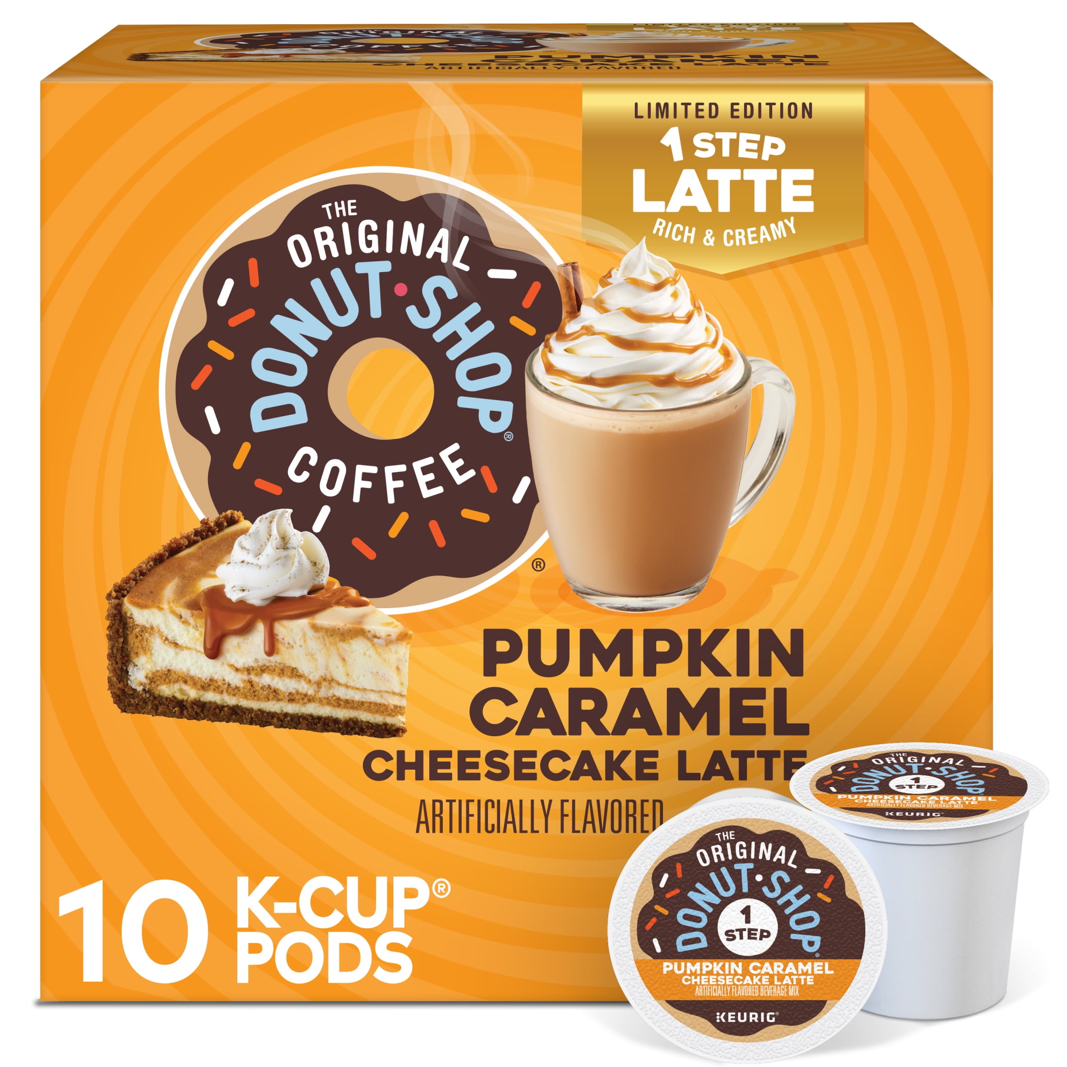 Keurig Virtual Coffee Systems Bundle, K-Supreme SMART Coffee Maker + Donut Shop Pumpkin Cheesecake Latte 10ct