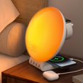 thumbnail image 2 of Dekala Réveil Lever de Soleil avec Double Charge Sans Fil pour iPhone/Apple Watch/AirPods, Sons de Bruit Blanc Machine Simulation Coucher de Soleil/soleil, Lampe de Table Double Alarme, Contrôle Bouton/tactile, 2 of 8