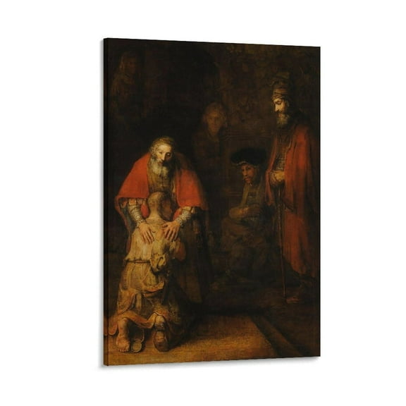 Rembrandt, The Return of The Prodigal Son Canvas Painting Poster Wall Art Decorative Picture Prints Modern Decor