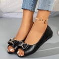 thumbnail image 5 of KIJBLAE Women's Vintage Peep Toe Bow Knot Flats, Low Cut Slip On All-Match Casual Moccasin Flat Shoes Black 39, 5 of 9