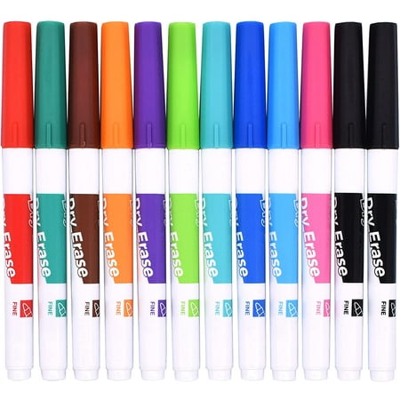 Dry Erase Markers,Low Odor,Fine Tip,11 Assorted Colors,Whiteboard ...