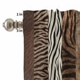 thumbnail image 4 of Kitchen Window Curtains Valance and Tier Set, Country Zebra Texture Rod Pocket Tier Curtains and Valance 3 Piece Set, Farmhouse Brown Animal Printed Window Treatment for Bedroom Living Room, 4 of 9