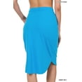 thumbnail image 3 of Women & Plus Elastic Waist Self-Tie Knee Length Tulip Hem Midi Skirt with Side Pockets, 3 of 3