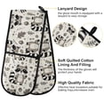 thumbnail image 4 of Dailycode Double Sided Oven Mitt with Loop Heat Resistant Kitchen Long Potholders 7" x 35" Cute Raccoon Leaf, 4 of 6