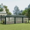 thumbnail image 2 of Homiyad 10'x 28' Party Tent Canopy, Outdoor Event Shelter, 8 Removable Mesh Sidewalls, Steel Frame, Green| Aosom.com, 2 of 8