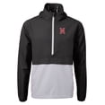 thumbnail image 2 of Men's Cutter & Buck  Black Nashville Sounds  Charter Eco Recycled Half-Zip Anorak Jacket, 2 of 3