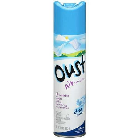 Oust Air Sanitizer Clean Scent Aerosol Room Air Freshener Spray, 10 Oz.