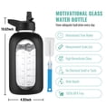 thumbnail image 2 of Botella de agua CIVAGO de vidrio de 1,9 L con pajita, asa y marcador de tiempo, 2 of 7