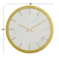thumbnail image 3 of DecMode 16" Gold Marble Wall Clock with White Face, 3 of 7