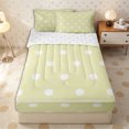 thumbnail image 2 of Erosebridal Soft Lime Polka Dot Zipper Twin Comforter Sets with Fitted Sheet and 2 Pillowcases,Micro Dot Reverse Side Print Zipper Bedding Set,Pale Yellow White,4-Piece,Reversible, 2 of 6