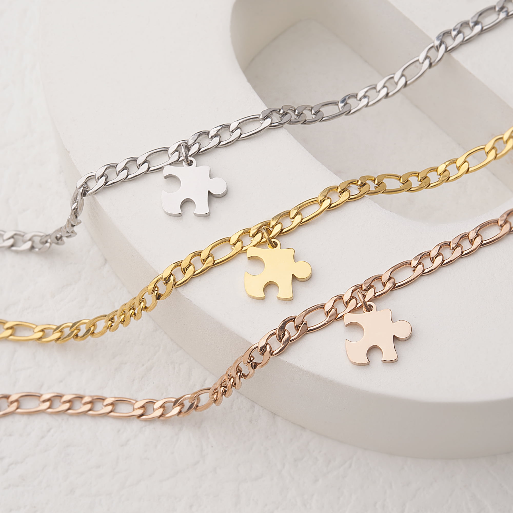 Gold puzzle piece 2024 necklace for couples
