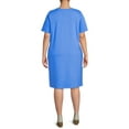 thumbnail image 2 of Terra & Sky Women's Plus Size V-Neck T-Shirt Dress with High Low Hem, 2 of 5