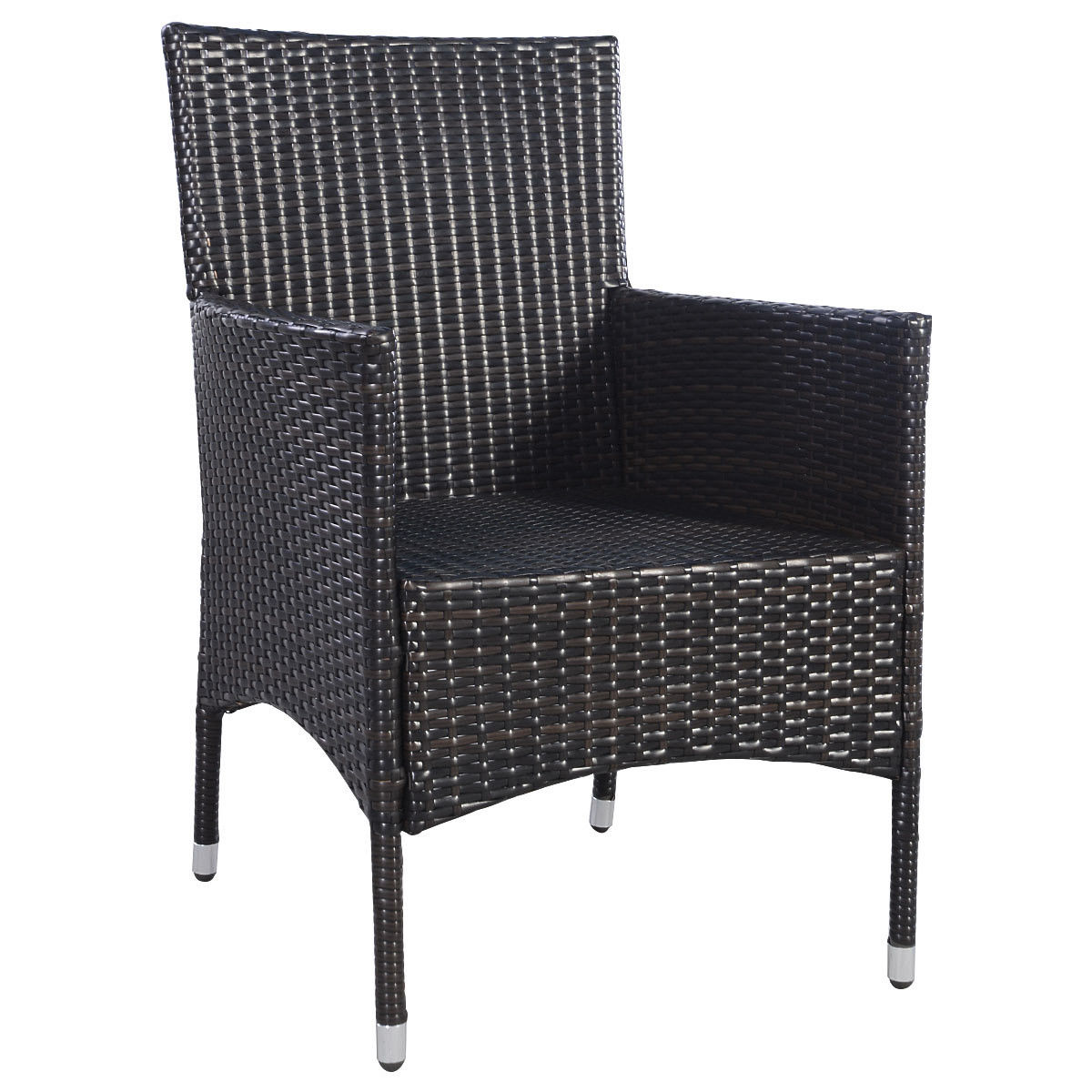 Costway Outdoor Rattan Wicker Dining Chairs With Cushions Set Of 2 Walmart Com Walmart Com