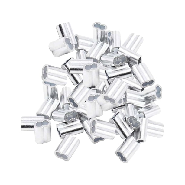 GROWTH TANK 100 Pieces Wire Rope Aluminum Sleeves 8 Shape Fittings ...