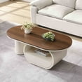 thumbnail image 3 of NEW Luxury Oval Coffee Table, 47.24'' Coffee Table with Storage Drawer, White Metal Center Table for Living Room, 3 of 10