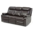 thumbnail image 2 of Glory Furniture Ward Faux Leather Double Reclining Sofa in Dark Brown, 2 of 6