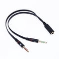 thumbnail image 2 of Adaptador de auriculares de 3,5 mm 1 a 2 Línea de audio de un solo orificio para micrófono de auriculares de computadora, 2 of 6