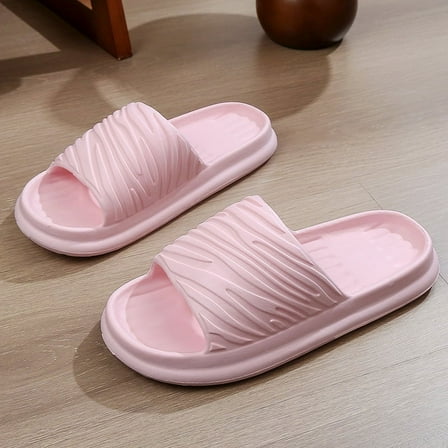 Nvzi -b Slippers for Women and Men Non Slip Quick Drying Shower Slides Bathroom Sandals ，Ultra Cushion ，Thick Sole（Size：40-41，Pink）