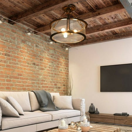 

HUNLUYEN 16 3-Light Flush Mount Ceiling Light