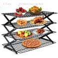 thumbnail image 3 of 4-Tier Collapsible Cooling Rack Baking Cookie Rack Stackable Cooling Bakeware, 3 of 15