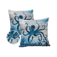 thumbnail image 2 of Outdoor Throw Pillow Cover Marine Ocean Sea Octopus Monster Waterproof Cushion Covers 2 Pack Coral on Rustic Wooden Board Pillow Cases Home Decoration for Patio Garden Couch Sofa, 2 of 7