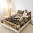 thumbnail image 4 of jejeloiu Wildlife Moose Full Size Sheets,Retro Aztec Print Bed Sheets,Rustic Pine Cone Sheet Sets For Boys,Super Cozy Room Decor,4-Piece, 4 of 7
