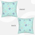 thumbnail image 7 of DouZhe Velvet Decorative Throw Pillow Covers Set of 2, Soft Square Cushion Cover with Invisible Zipper Blue Memphis Style Elements Printing, 16"x16", 7 of 7