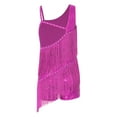 thumbnail image 3 of Mufeng Vêtements de Danse Latine Rumba pour Grandes Filles Concours de Tango Moderne Justaucorps Jazz à Franges Robe de Danse Rose Vif 16, 3 of 6