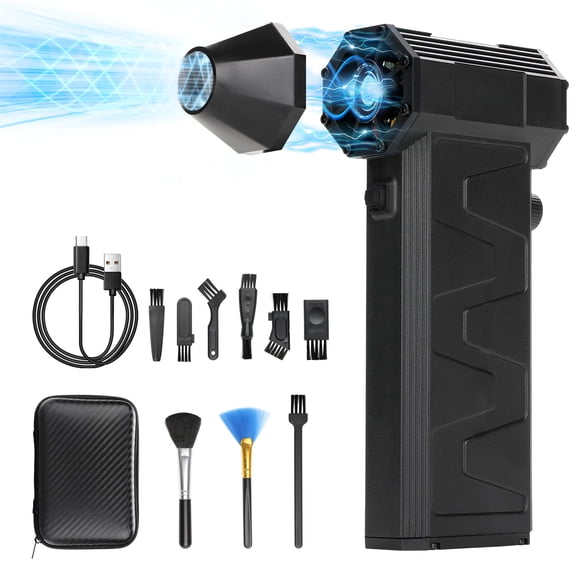 Electric Compressed Air Duster,Cordles,Stepless Speed Motor, Rechargeable Dust Blower, Type-C Fast Charge, for Automobiles,Outdoor