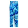 thumbnail image 5 of Hammerhead Shark Among The Blue Flowers Winter Female Pants Flannel High Waist Women Pants Lady Warm Straight Leg Plush Trousers, 5 of 7