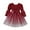 Red, variant on Toddler Girls Fall Winter Long Sleeve Princess Party Dress Velvet Bowknot Tulle Sundress Christmas for 1-7 Years old