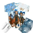thumbnail image 3 of EINCcm Women Horse Graphic Creative Novelty T-Shirt Crew Neck Short Sleeve Casual Horserace Blouse Tops, 3 of 4