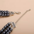 thumbnail image 5 of 3-layered Faux Pearl Necklace Chunky Pearl Beads Cluster Statement Necklace 1920s Costume Jewelry for Women (Gray), 5 of 12