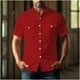 thumbnail image 5 of Yaoyar Mens Summer Vintage Turndown Collar Shirts Short Sleeve Casual Button Down Shirt Beach Vacation Tops, 5 of 6
