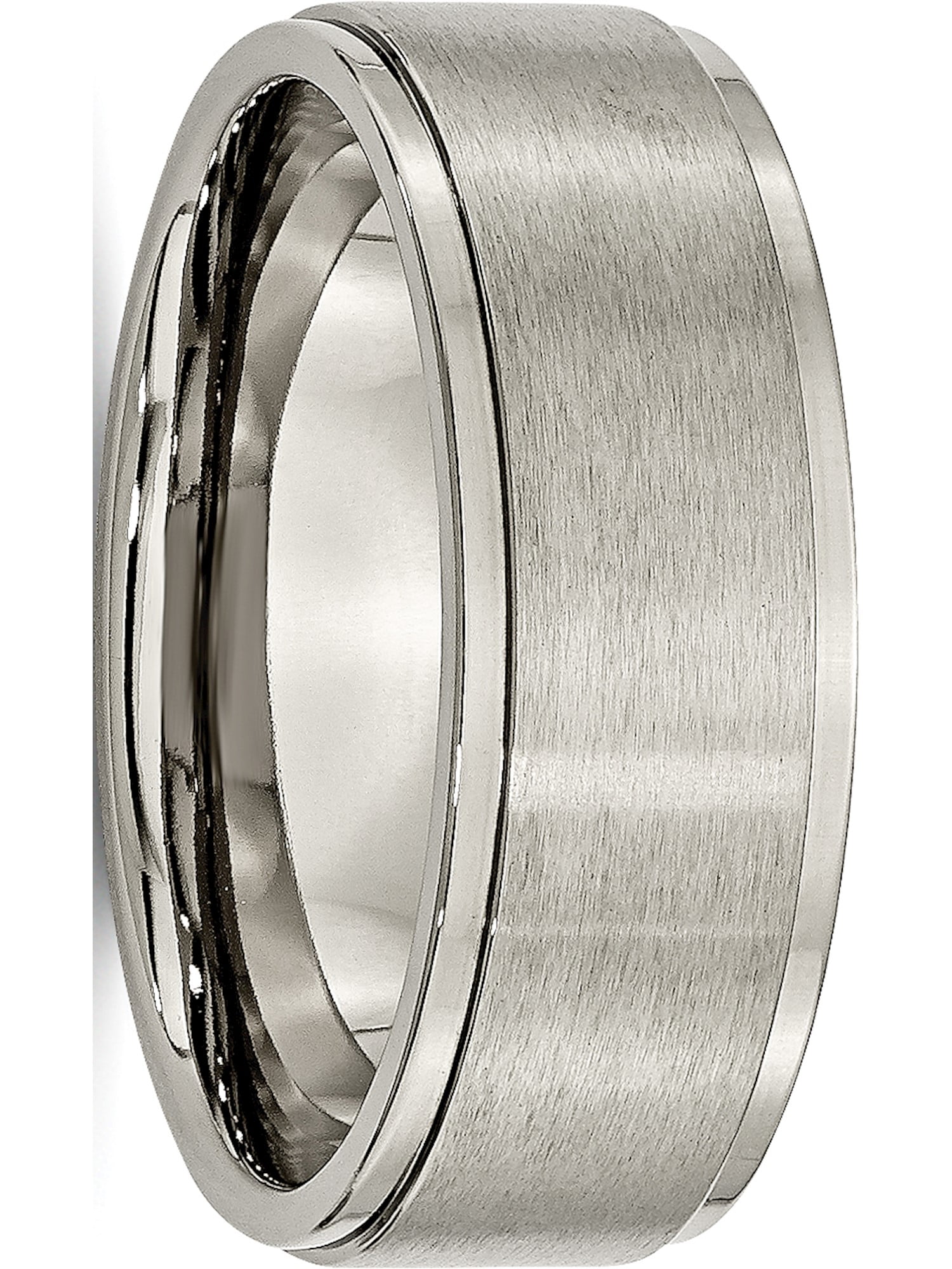 Titanium Ridged Edge 8mm Brushed and Polished Band Titanium Ridged Edge 8mm Brushed and Polished Band