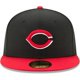thumbnail image 2 of NBA cap features the Redskins' iconic red "C" logo embroidered on the front. Medium Cincinnati Reds fitted cap, green, size 7 1/2, 2 of 5