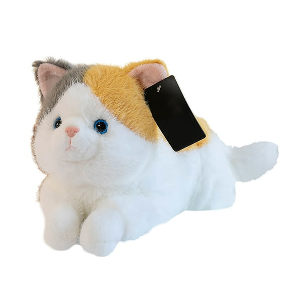 Weighted Cat Stuffed Animal Realistic Stuffed Cat Toy Throw Pillow Gray Weighted Stuffed Animals For Kids And Adults