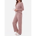 thumbnail image 3 of MOSHU Pajama Sets for Women Casual Two Piece Lounge Sets Soft Long Sleeve Tops and Long Pants Comfy Sleepwear fall Outfits, 3 of 11