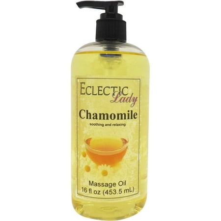 Chamomile Massage Oil by Eclectic Lady, 16 oz, Sweet Almond Oil and Jojoba Oil