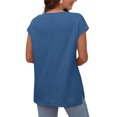 thumbnail image 4 of hotojiny Plus Size Tops for Women Summer Loose Oversized Cap Short Sleeve Shirt Casual V Neck Beach Tee Clothes, 4 of 7